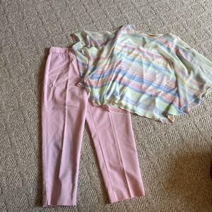 Womens Ruby Rd‎ PINK Pants Capri pants Sz 14 Large Top EUC - Outfit Set